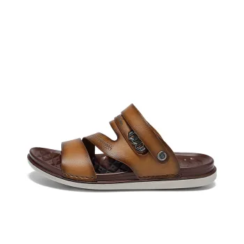 Mulinsen Outdoor Slip Resistant Abrasion Resistant, Premium Feel, Open Toe Slip on, Beach Sandals Men's