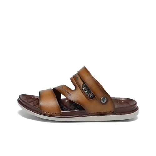 Mulinsen Outdoor Slip Resistant Abrasion Resistant, Premium Feel, Open Toe Slip on, Beach Sandals Men's