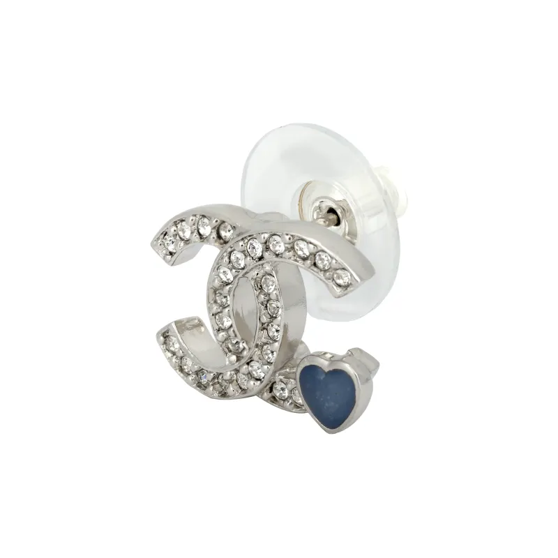 CHANEL Metal Stud Earrings Women's Silver-2