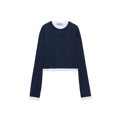 PRADA FW24 Sweatshirt Women's Marine Blue