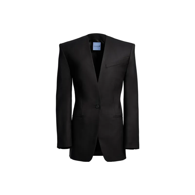 Mugler H&M Oversized Wool Blazer Black-0