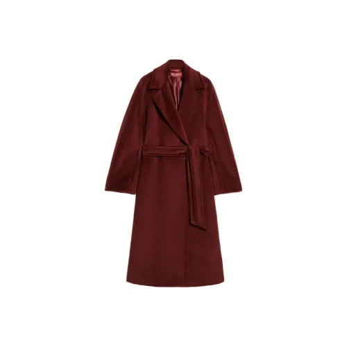 MaxMara Coats Women's Burgundy Wine Red