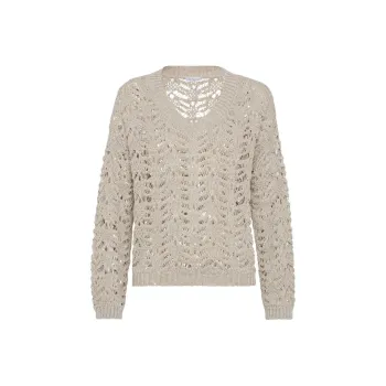 Brunello Cucinelli Foliage Lace V Neck Jumper