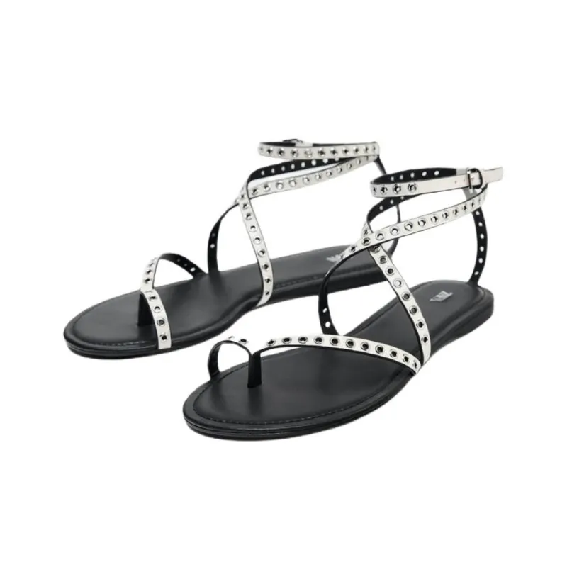 ZARA One Strap Sandals 1cm Women's White-2