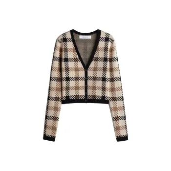 H&M x ROKH Knitwear Women's Light Beige/Plaid