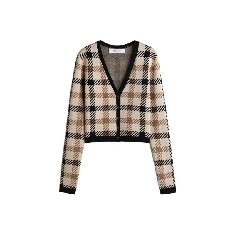 H&M x ROKH Knitwear Women's Light Beige/Plaid-0