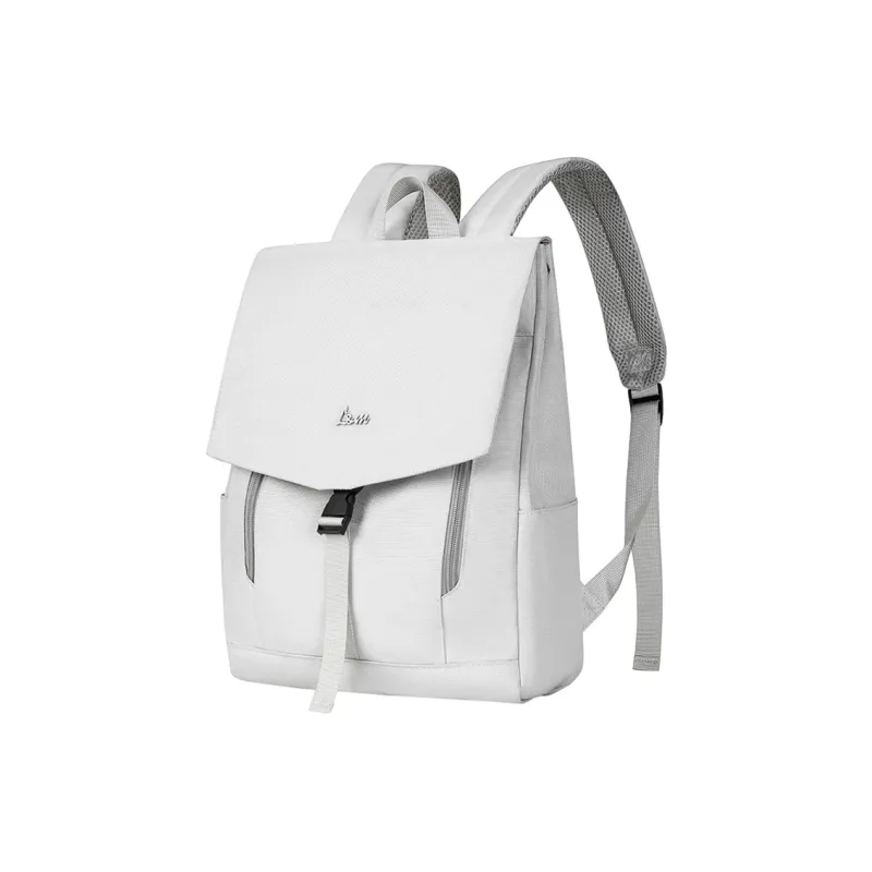 L&M Abrasion Resistant Fabric Backpack Unisex White-0