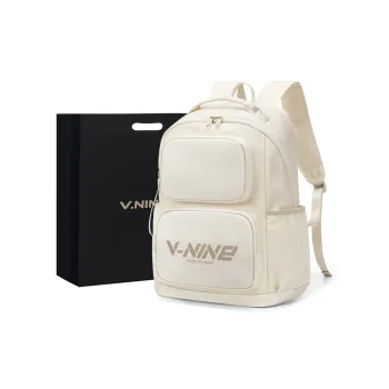V.NINE Fabric Laptop Bag Backpack Regular Unisex Light Sand/Obsidian Black