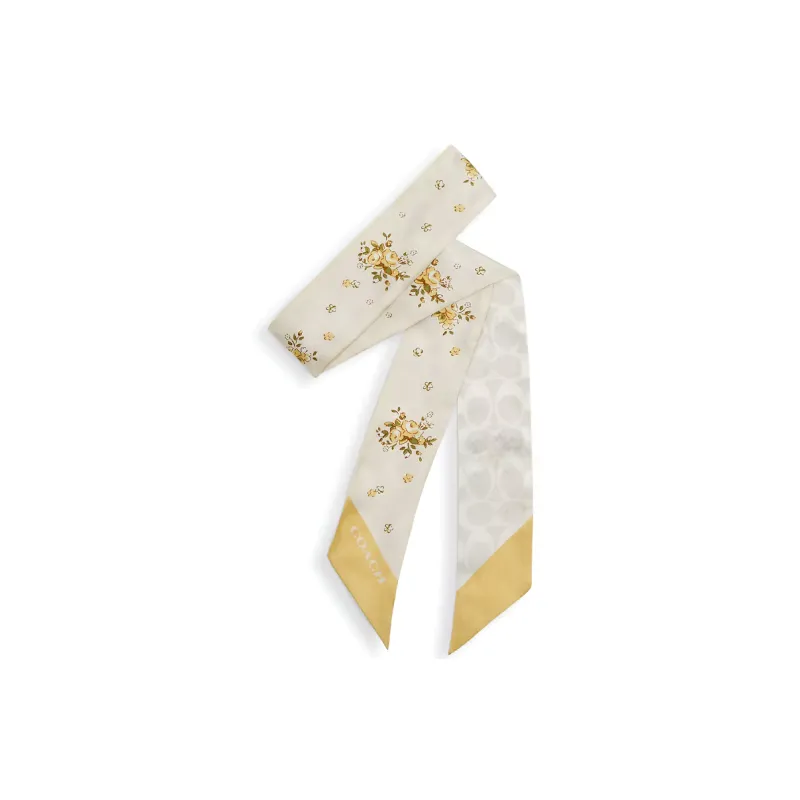 COACH Silk Scarves Women's Light Beige-0
