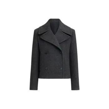 Alaia Double Breasted Straight Fit Pea Coat