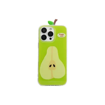 Sopi Acrylic Material Graffiti Watermelon Pear Phone Cases Compatible With IPhone 16/15 Pro Max/Apple 13/14 Pro/Max