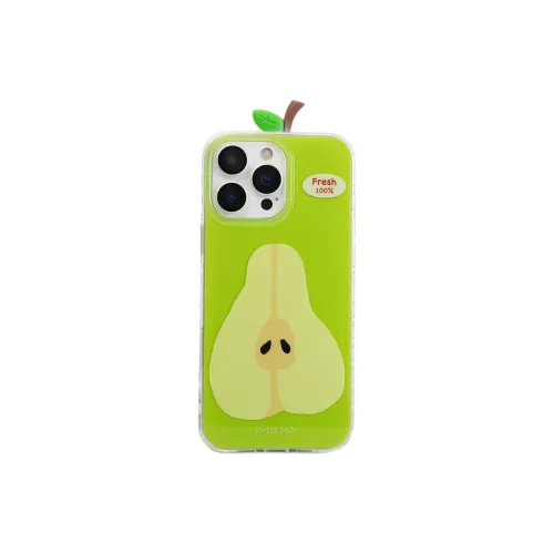Sopi Acrylic Material Graffiti Watermelon Pear Phone Cases Compatible With IPhone 16/15 Pro Max/Apple 13/14 Pro/Max