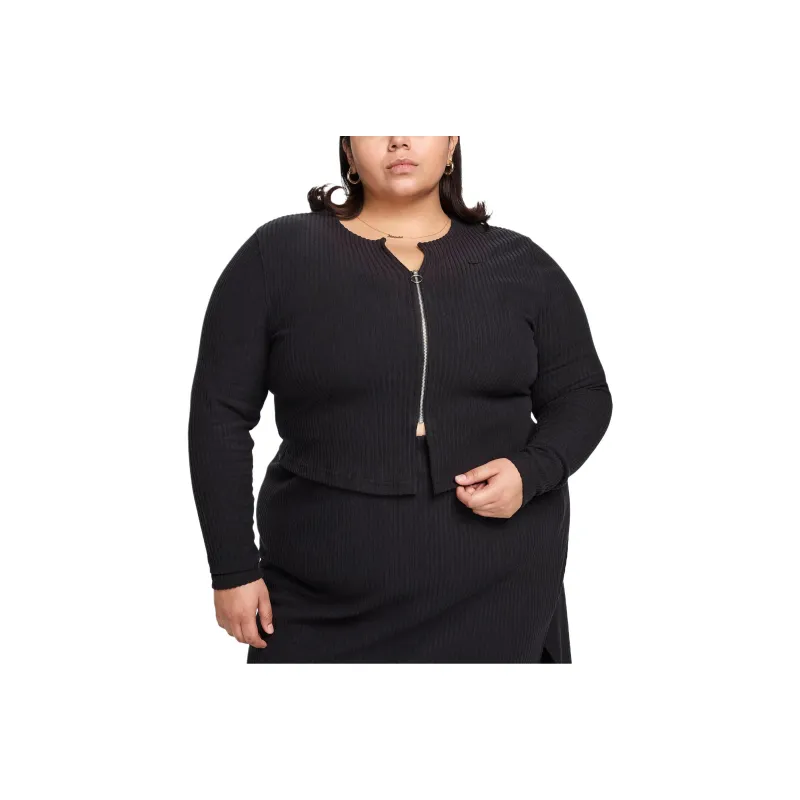 Nike Sportswear Chill Rib Women's Slim Full Zip Cardigan Plus Size-0