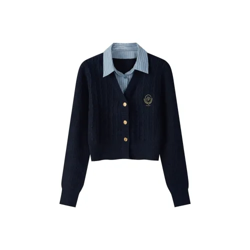 OURUOKE Knitwear Women's Blue