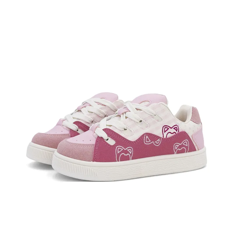 ALI THE FOX Skateboard Shoes Women's Low Top Guava Pink/Light Yellow/Beige Pink/Light Blue-14