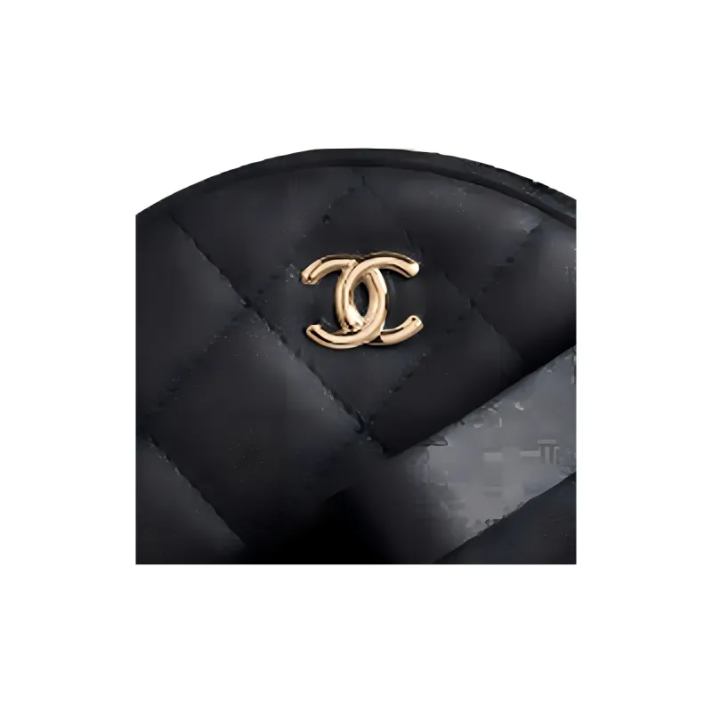 CHANEL 21K Winter Leather Round Bag, Shoulder Bag, Crossbody Bag Women's Black-1