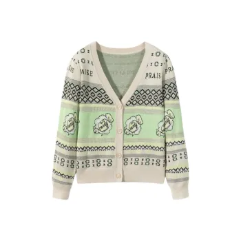 EICHITOO Knitwear Women's Light Green Pattern
