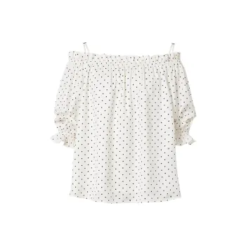 Hopeshow Shirt Women's White With Black Dot 802