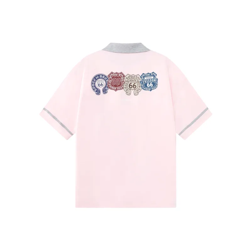 66ROUTE 66 Men's Polo Shirt Unisex-6