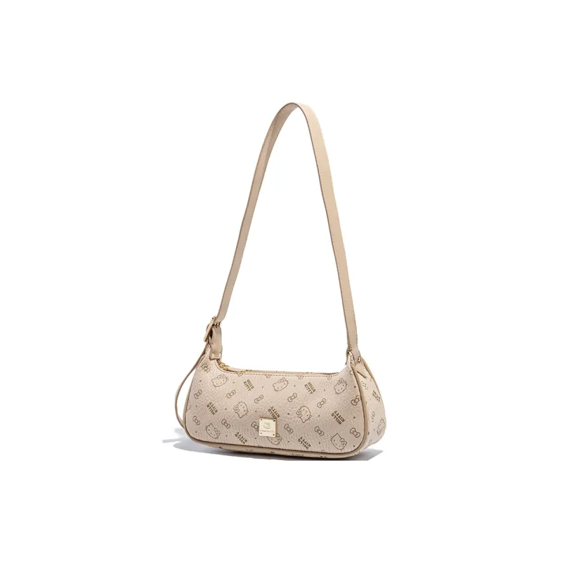 MESUCA Sanrio Hello Kitty Collaboration Kitty Series PU Shoulder Bag Women's Pink/Brown/Milk Tea-16
