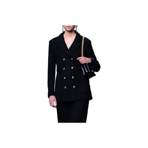 CHANEL 23 Spring Summer New Arrivals Coat Women's Black