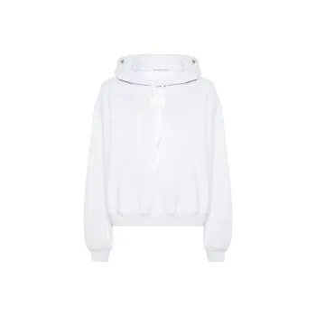 Alexander Wang Essential Terry Puff Paint Logo Hoodie Light Heather Grey