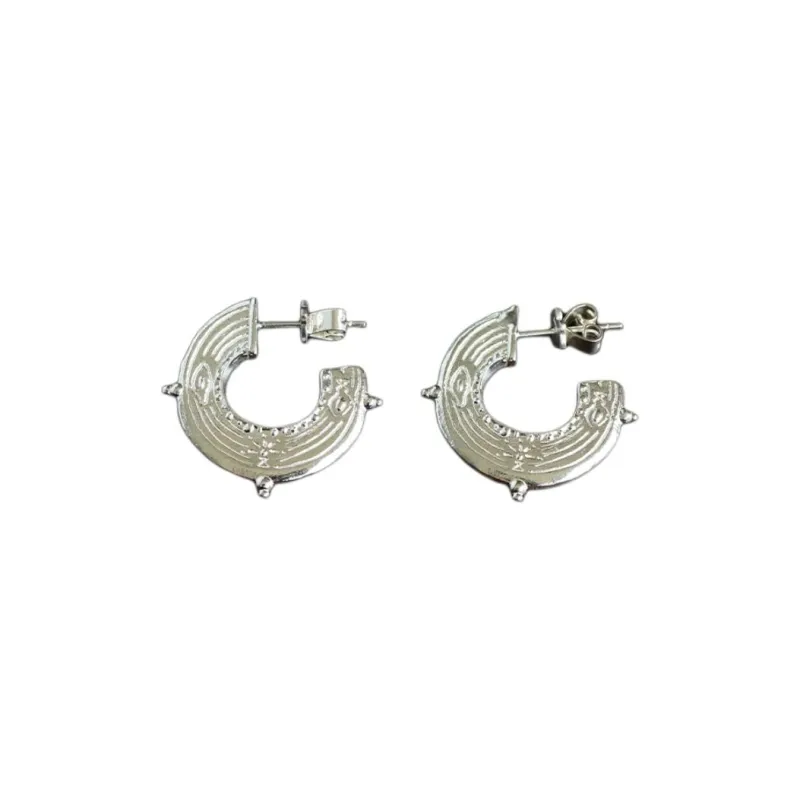 SALE E PEPE 925 Sterling Silver Earrings Unisex Multicolor-0