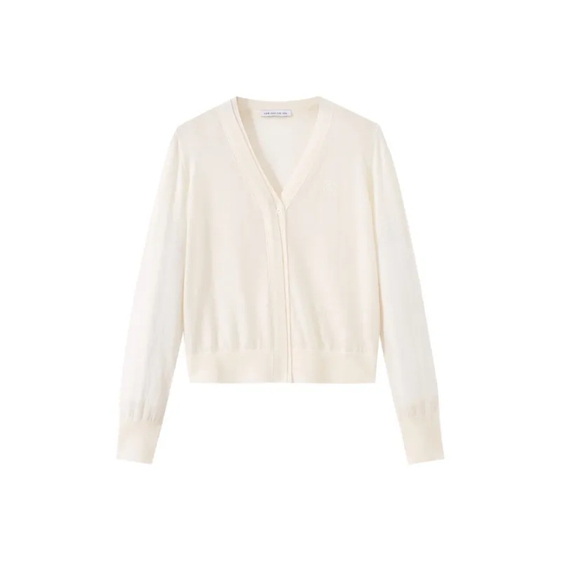 SHUIYUNJIAN Sheep Wool Knitted Fabric Cardigan Women's-0