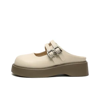 FIVE PLUS Slip Resistant Closed Toe Slippers Women's Beige