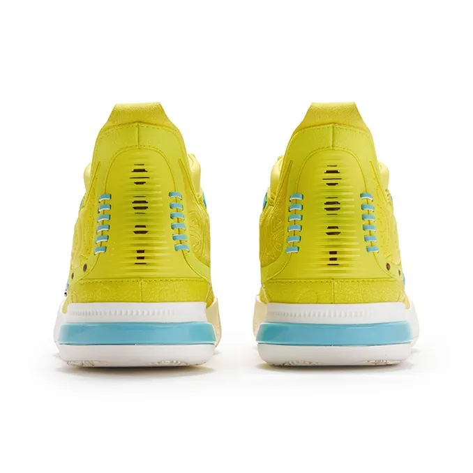 361° Joker Yokei Generation One Basketball Shoes Men Mid Top Sour Yellow, Feather White-3