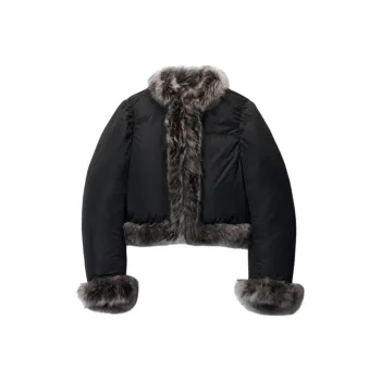 Alexander Wang Faux Fur trim Puffer Jacket