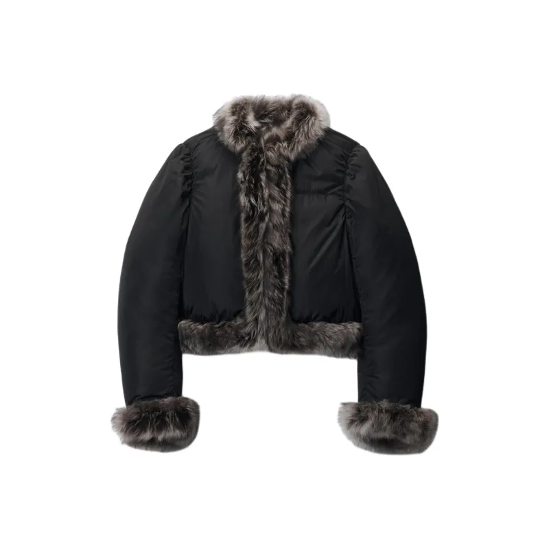 Alexander Wang Faux Fur trim Puffer Jacket-0