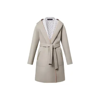 LOUIS VUITTON Reversible Signature Hooded Wrap Coat