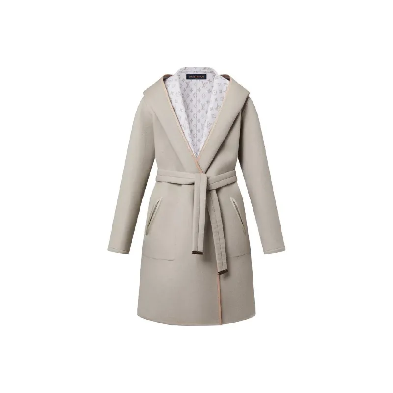 LOUIS VUITTON Reversible Signature Hooded Wrap Coat-0