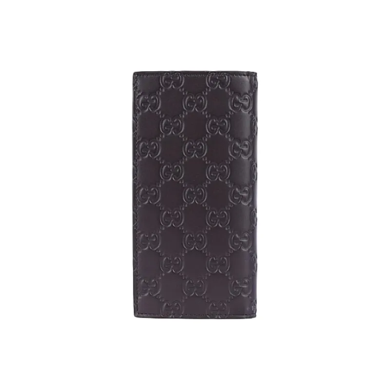 GUCCI Signature Cow Leather Wallet Men's Dark Brown-0