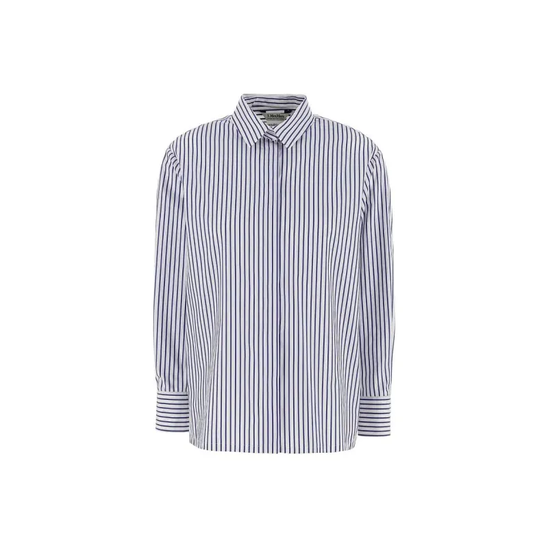 'S MAX MARA Tata Striped Button Up Shirt-0