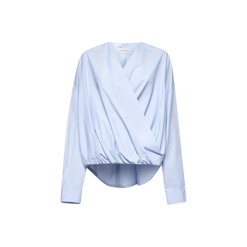 DRIES VAN NOTEN V Neck Poplin Top-0
