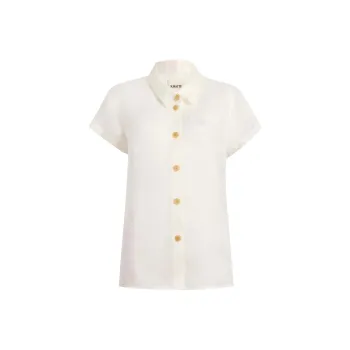 KHAITE SS25 Keefe Top Shirt Women's Chalk/Chalk