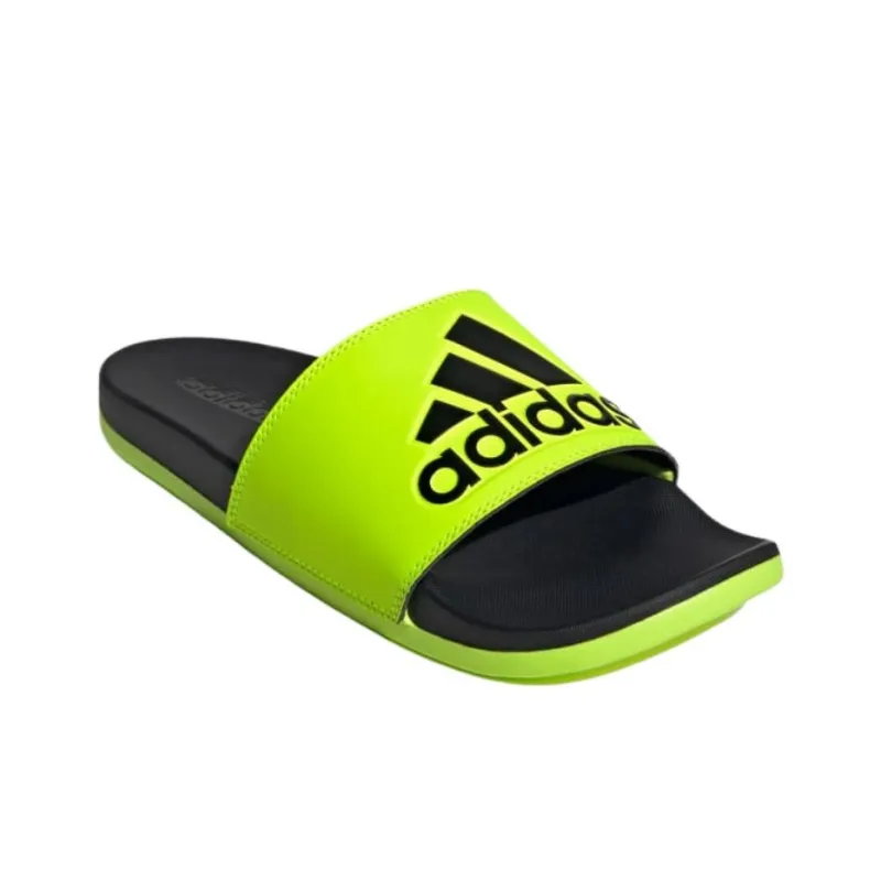 Adidas Adilette Comfort Slides Slip Resistant Abrasion Resistant Slide Slippers Unisex Neon Green-2
