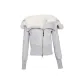 White Gray Fleece-Lined Large Fur Collar
