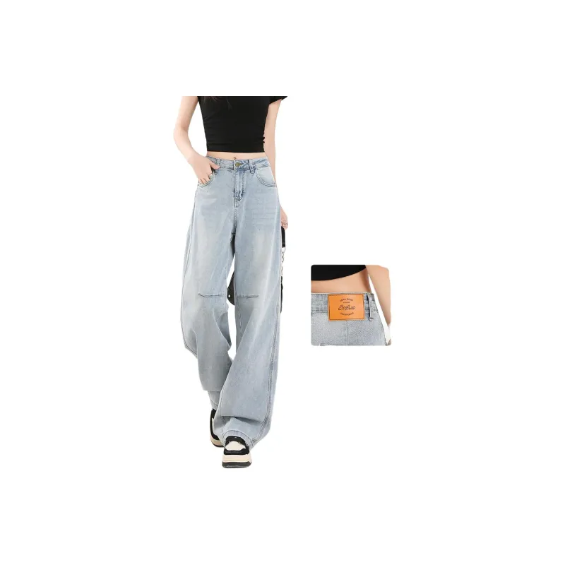 FAWENXIANGZI Jeans Women's Light Blue-1