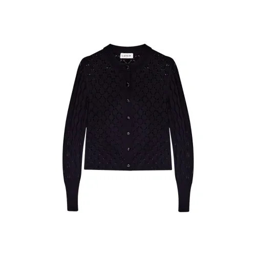 Lanvin Button-Up Openwork Knitted Cardigan