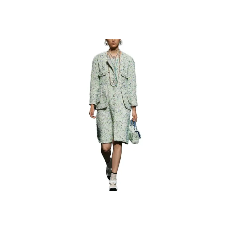 CHANEL Coats Women's Green-0