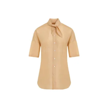 Lemaire Pussy Bow Short Sleeved Top