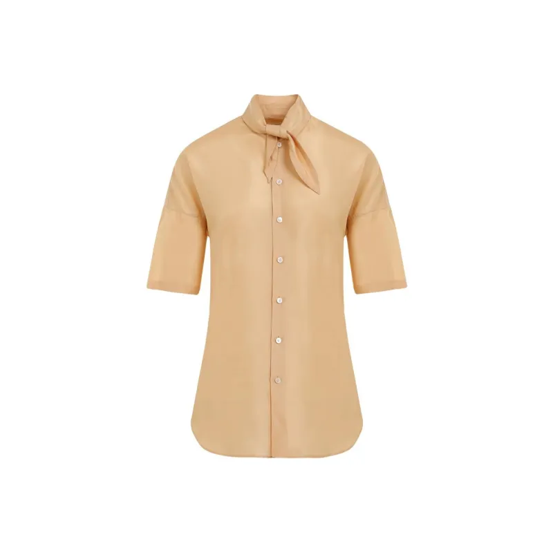 Lemaire Pussy Bow Short Sleeved Top-0