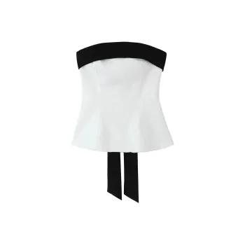 POPO.INFO Strapless Top Women's White