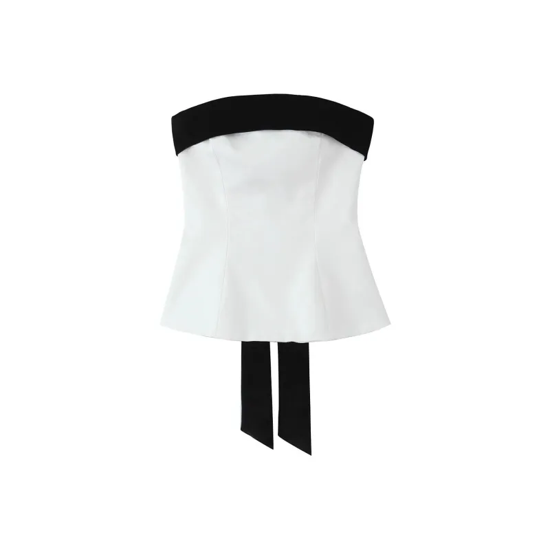 POPO.INFO Strapless Top Women's White-0