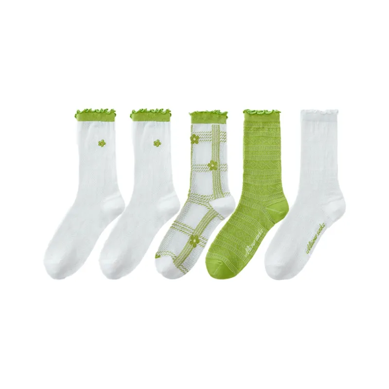 MIIOW Mid Calf Socks Women's 5 Pack-8