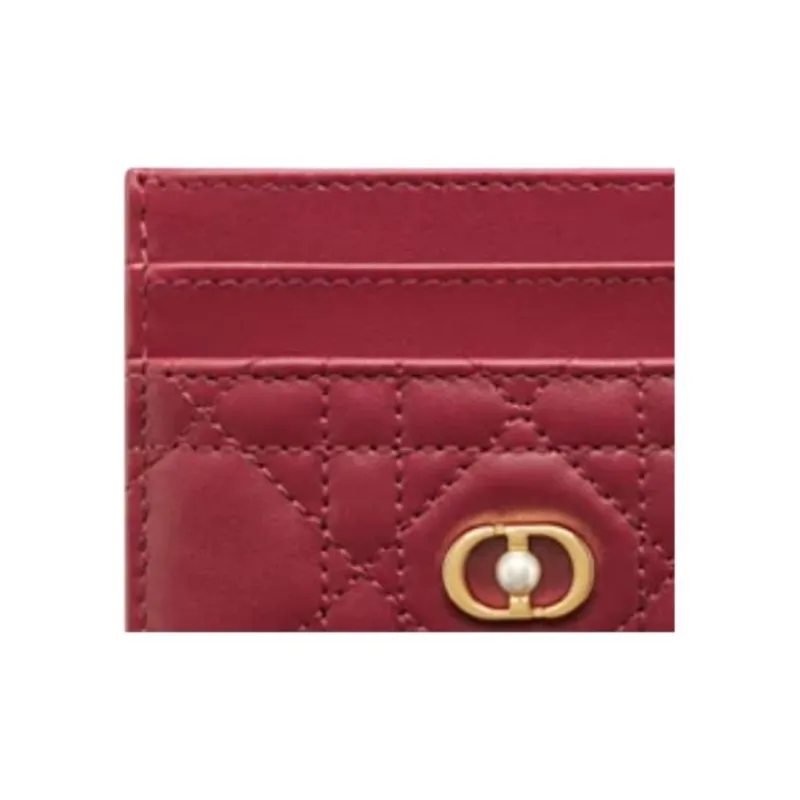 DIOR Jolie Dior Lambskin Card Holder Women's Red-2