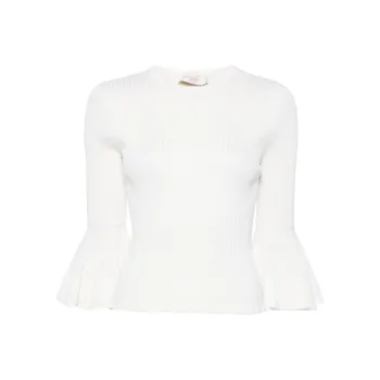 Zimmermann Natura Knitted Ruffled Top